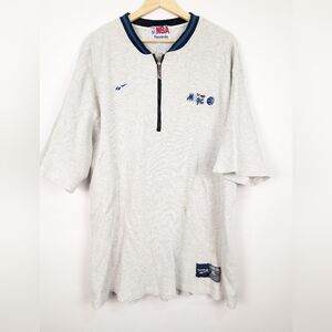 Vintage Orlando Magic NBA Basketball Mens Quarter Zip Waffled Gray Reebok Shirt